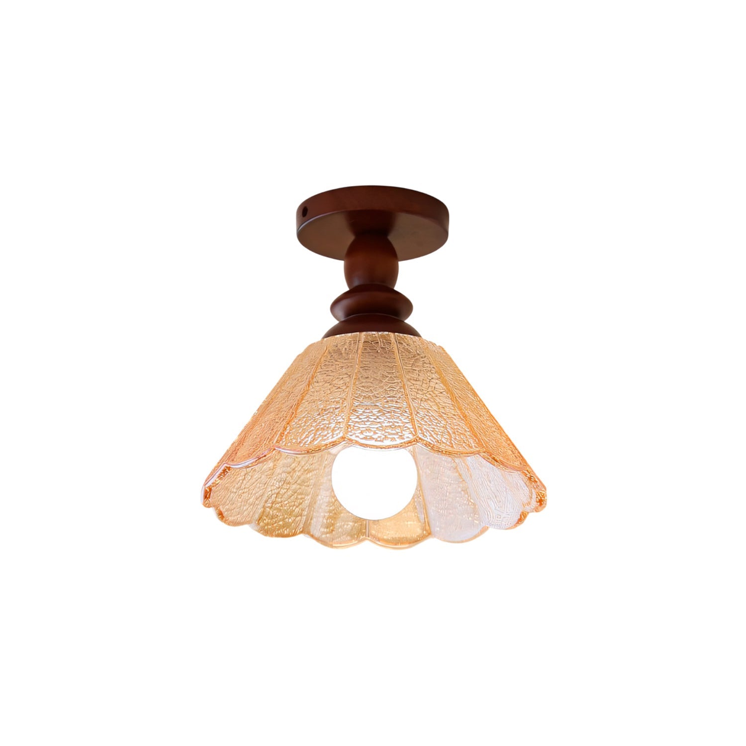 Hazel Scalloped Crackle Glass Semi-Flush Mount