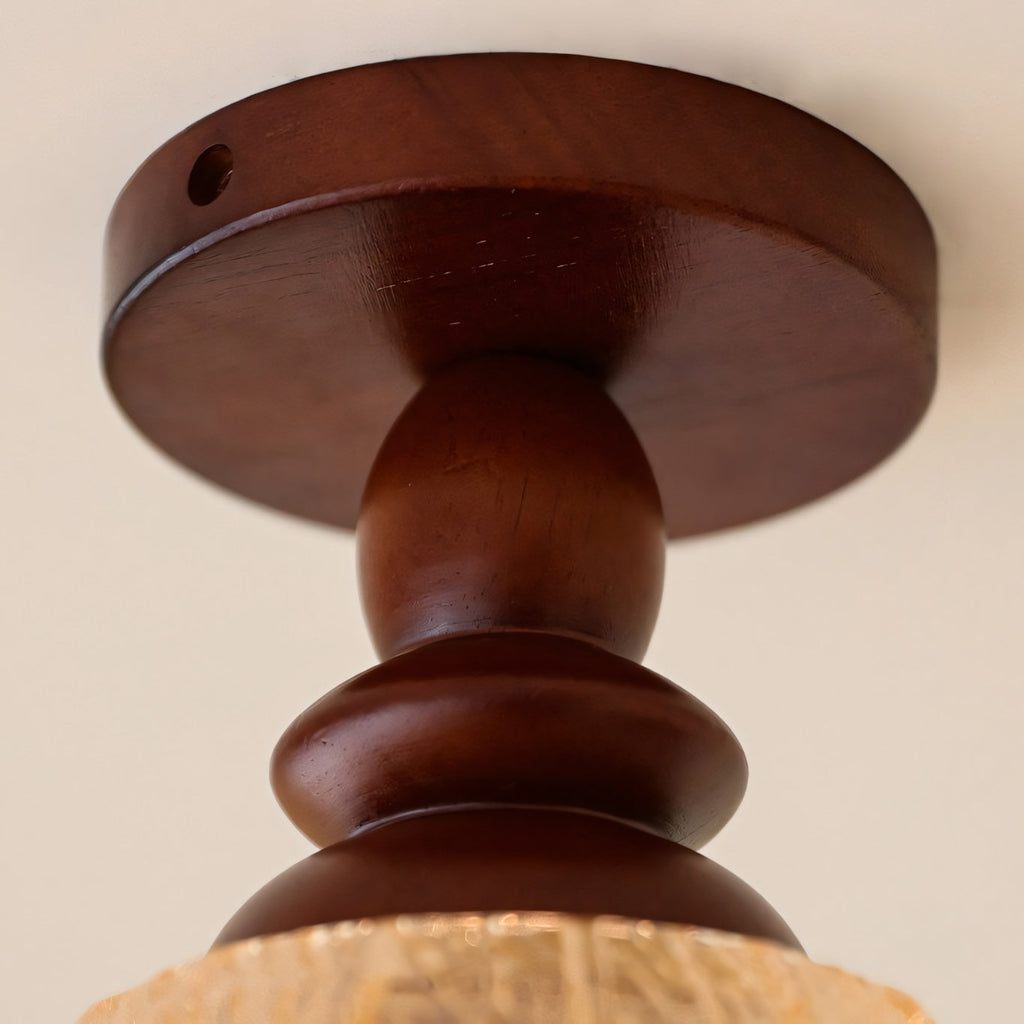 Hazel Scalloped Crackle Glass Semi-Flush Mount