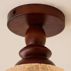 Hazel Scalloped Crackle Glass Semi-Flush Mount