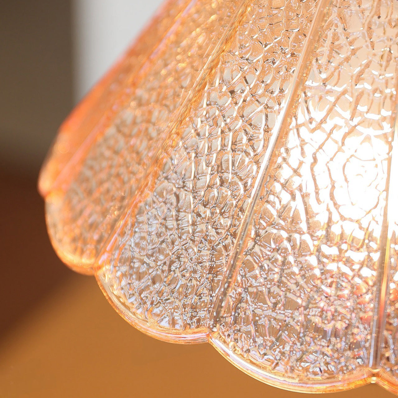 Hazel Scalloped Crackle Glass Semi-Flush Mount