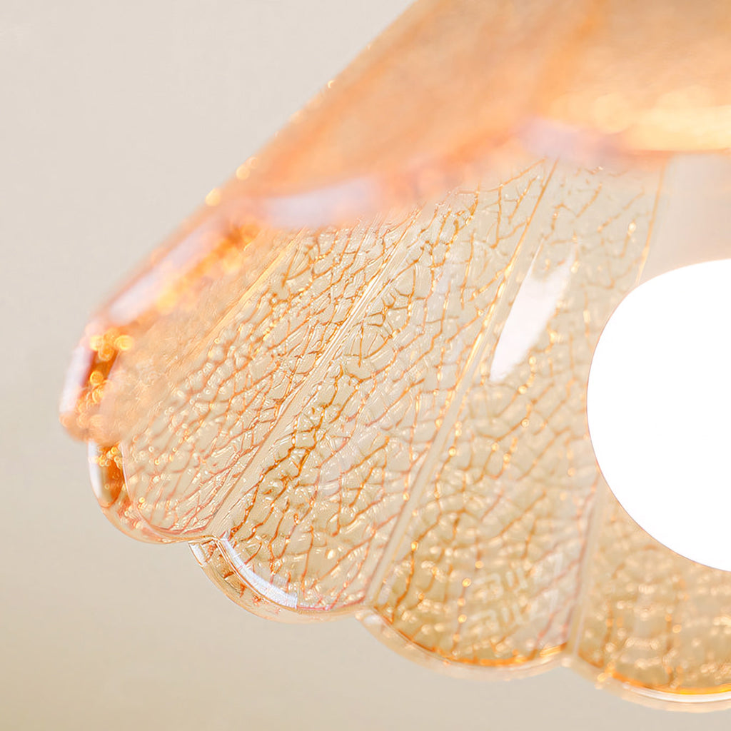 Hazel Scalloped Crackle Glass Semi-Flush Mount