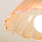 Hazel Scalloped Crackle Glass Semi-Flush Mount