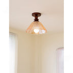 Hazel Scalloped Crackle Glass Semi-Flush Mount