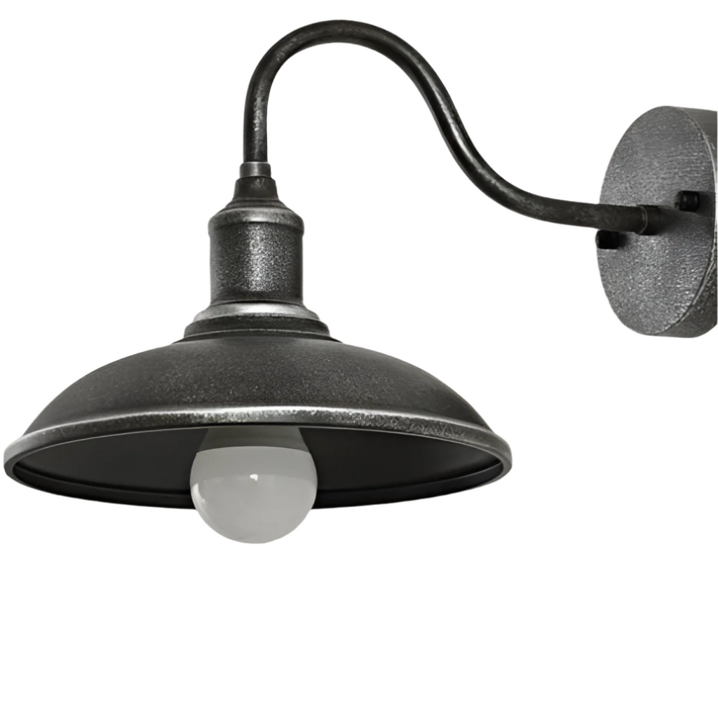 Vintage Industrial Iron Bowl Outdoor Wall Light LED 1-Light
