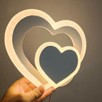 Heart Wall Light LED Plug In Plastic Warm Ambient Lighting