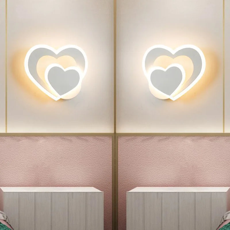 Heart Wall Light LED Plug In Plastic Warm Ambient Lighting