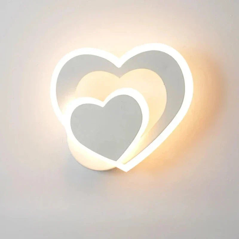 Heart Wall Light LED Plug In Plastic Warm Ambient Lighting