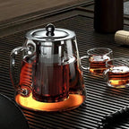 Teapot with Infuser, Borosilicate Glass, 45.6 oz Capacity