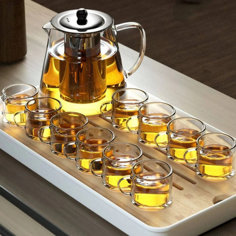 Teapot with Infuser, Borosilicate Glass, 45.6 oz Capacity