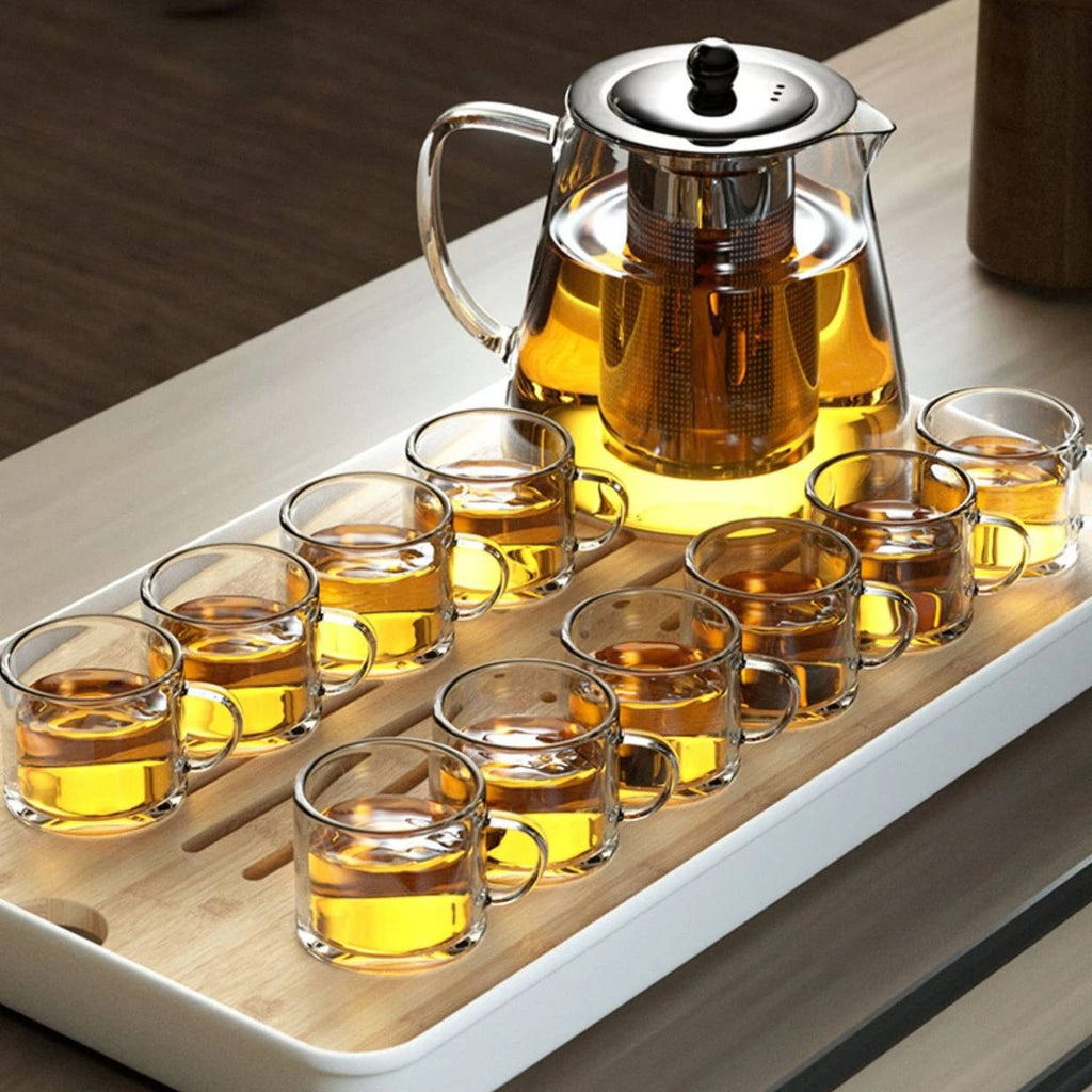 Teapot Borosilicate Glass Stainless Steel Infuser