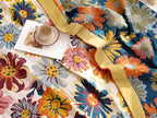 Bright Blossom: Organic Cotton Blanket with Floral Pattern & Reversible Texture – for Bed & Couch