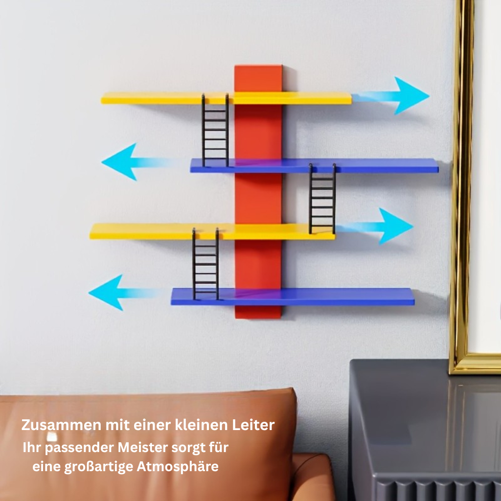HellesRegal: Wall Shelves Made of Plastic – 4 Levels, Decorative & Floating for Figures, Decor & Accessories in the Hallway