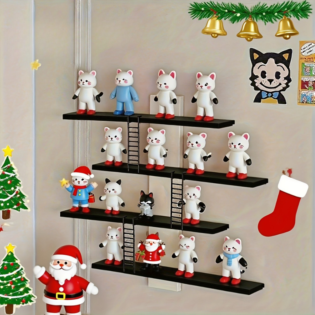 HellesRegal: Wall Shelves Made of Plastic – 4 Levels, Decorative & Floating for Figures, Decor & Accessories in the Hallway