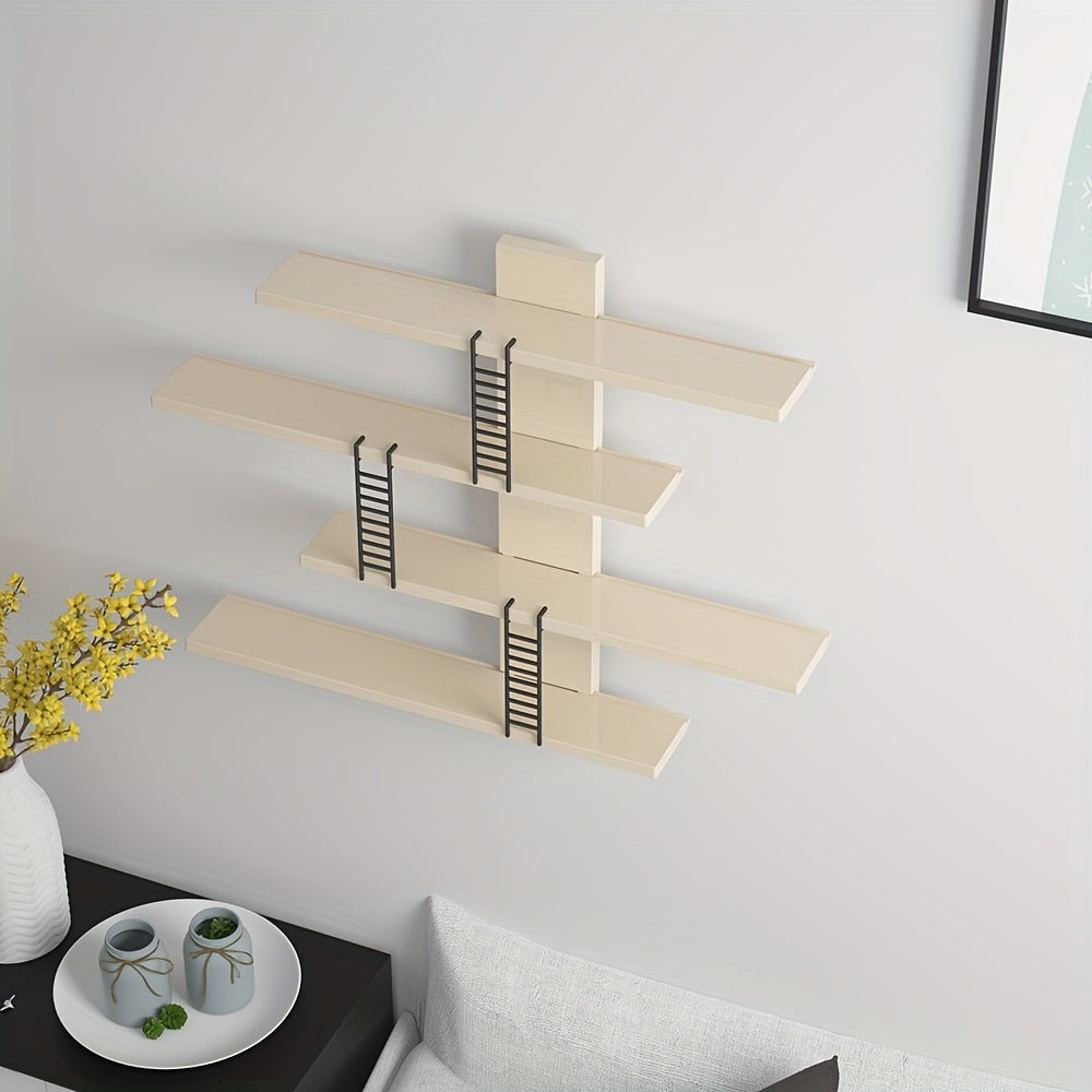 HellesRegal: Wall Shelves Made of Plastic – 4 Levels, Decorative & Floating for Figures, Decor & Accessories in the Hallway