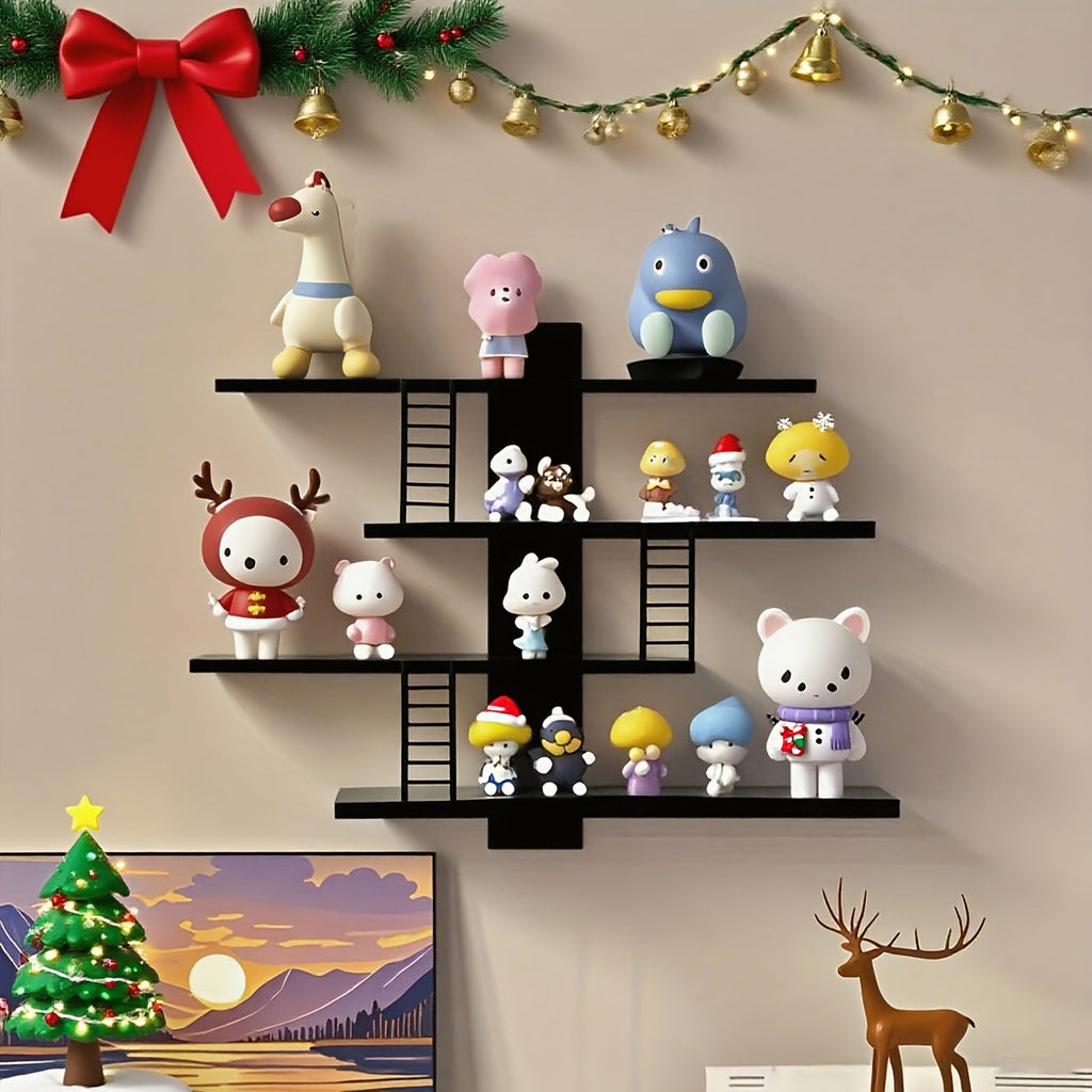 HellesRegal: Wall Shelves Made of Plastic – 4 Levels, Decorative & Floating for Figures, Decor & Accessories in the Hallway
