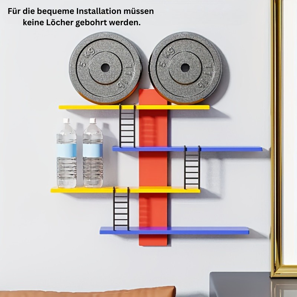 HellesRegal: Wall Shelves Made of Plastic – 4 Levels, Decorative & Floating for Figures, Decor & Accessories in the Hallway