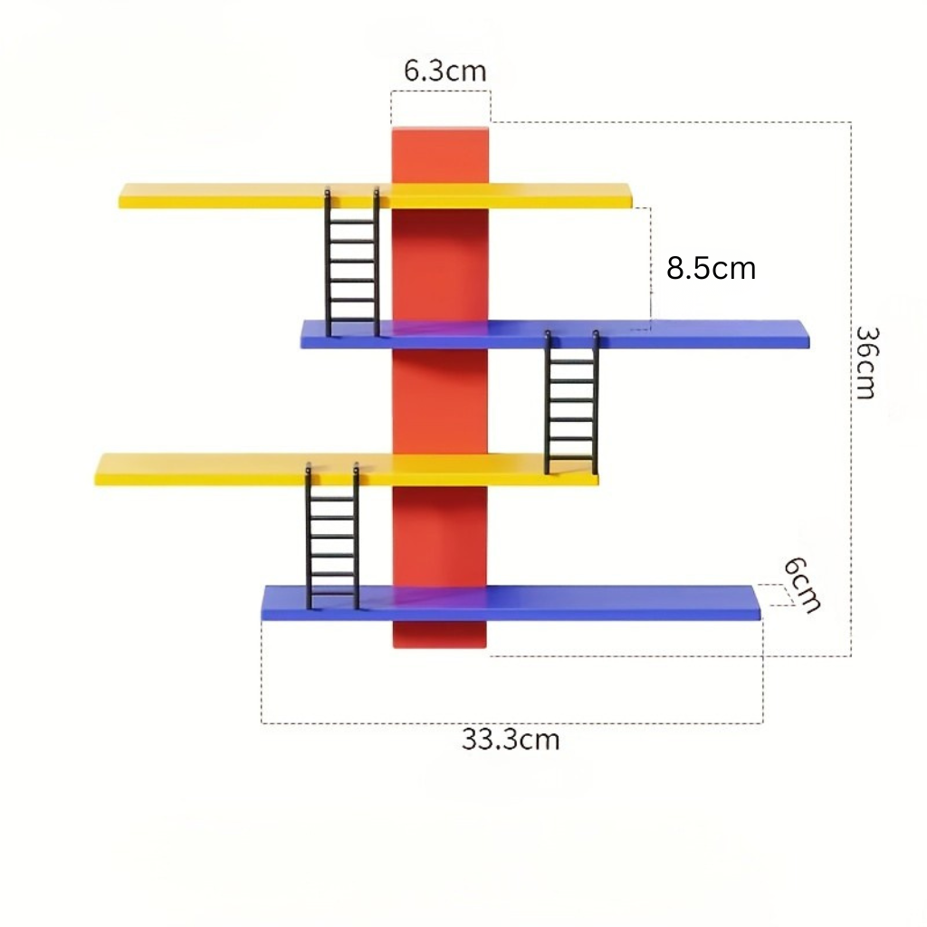 HellesRegal: Wall Shelves Made of Plastic – 4 Levels, Decorative & Floating for Figures, Decor & Accessories in the Hallway