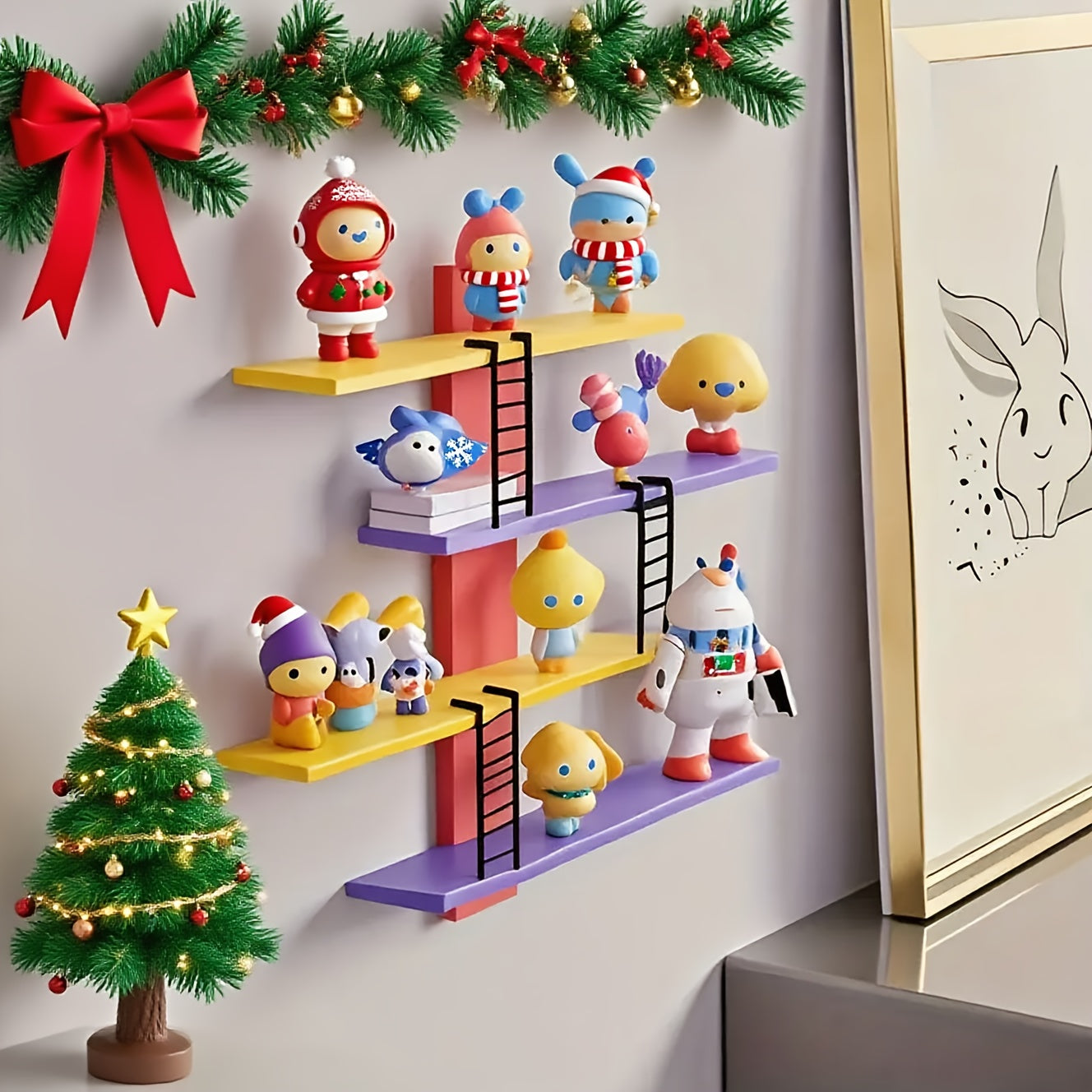 HellesRegal: Wall Shelves Made of Plastic – 4 Levels, Decorative & Floating for Figures, Decor & Accessories in the Hallway