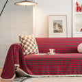 Herdlinie: Sofa Throw in Plaid Design Made of Microfiber & Easy-Care Structure – for Living Rooms & Couches