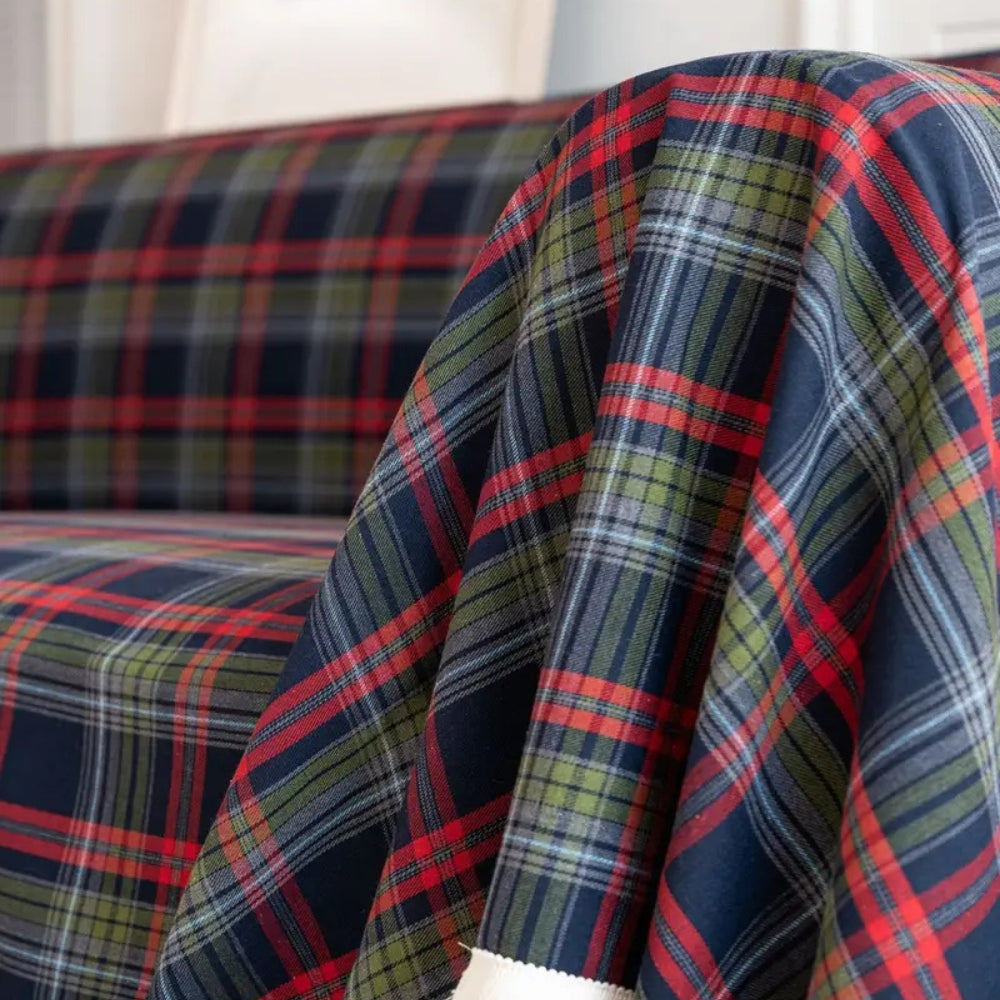 Herdlinie: Sofa Throw in Plaid Design Made of Microfiber & Easy-Care Structure – for Living Rooms & Couches