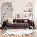 Herdlinie: Sofa Throw in Plaid Design Made of Microfiber & Easy-Care Structure – for Living Rooms & Couches