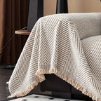 HerringLoom: Non-Slip Sofa Cover with Houndstooth Pattern & Microfiber Comfort – for Sofa & Pet Households