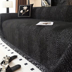 HerringLoom: Non-Slip Sofa Cover with Houndstooth Pattern & Microfiber Comfort – for Sofa & Pet Households