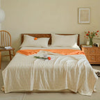 HeartStitch: Cotton blankets made of cotton gauze with a two-tone design & fine heart embroidery – for bedroom & sofa