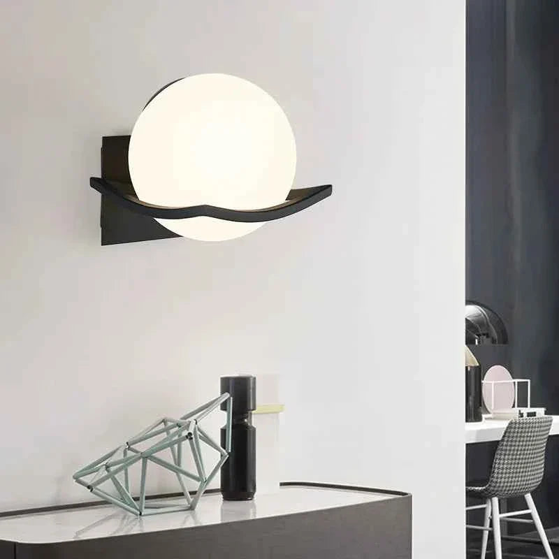 Mira Wall Light | Modern Opal Glass Globe Sconce