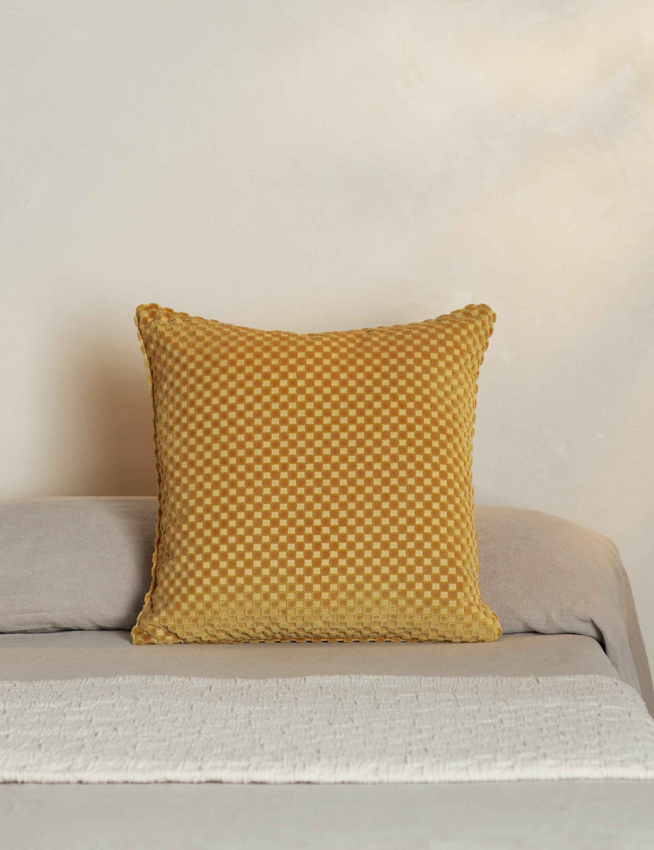 Bello Velvet Pillow | High-Low Checker Pattern, Textural Design