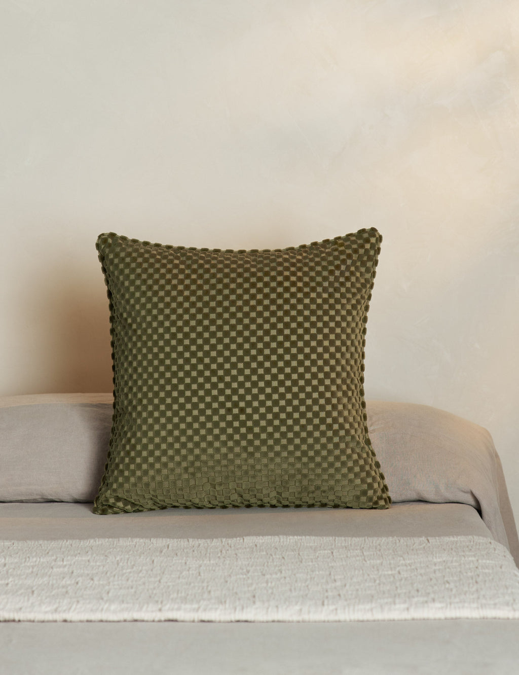 Bello Velvet Pillow | High-Low Checker Pattern, Textural Design