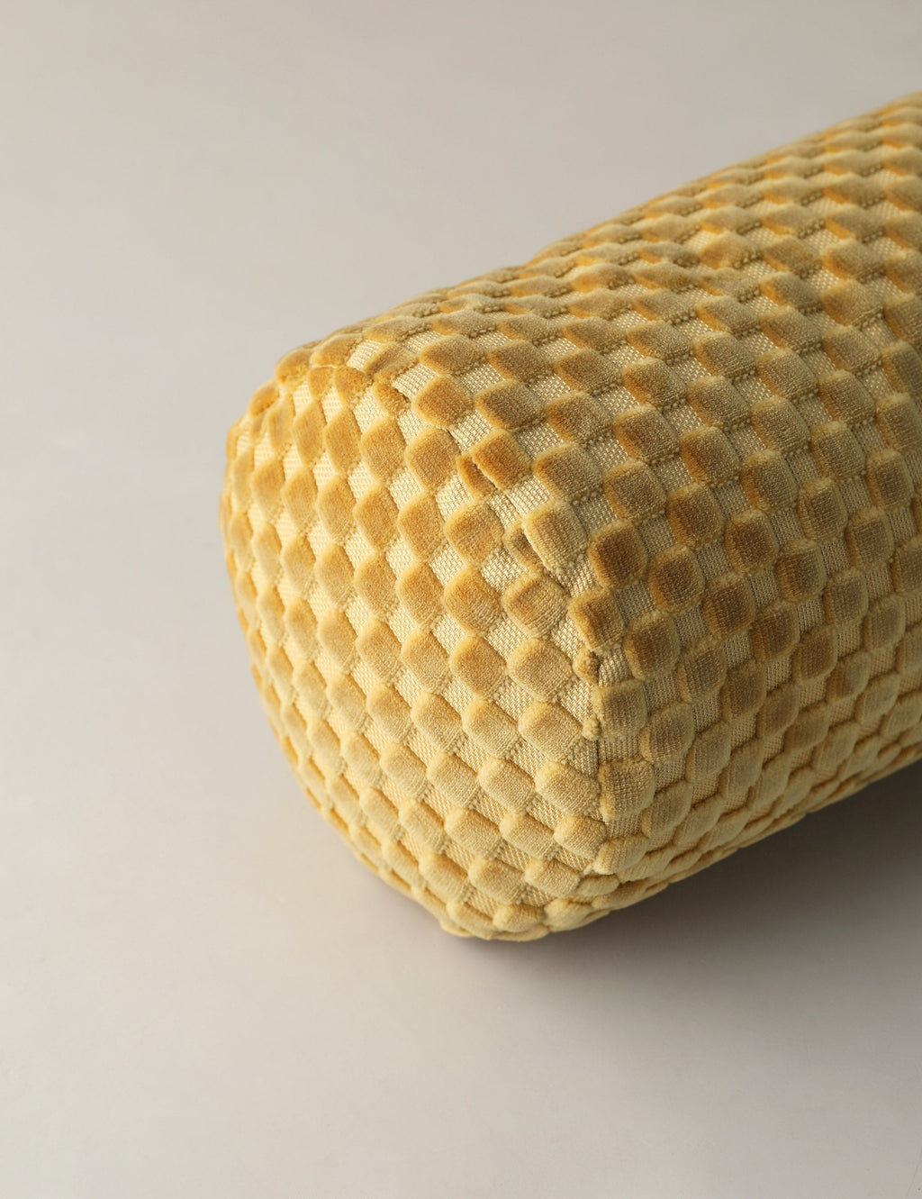 Bello Long Bolster Pillow | High-Low Checker Velvet Design