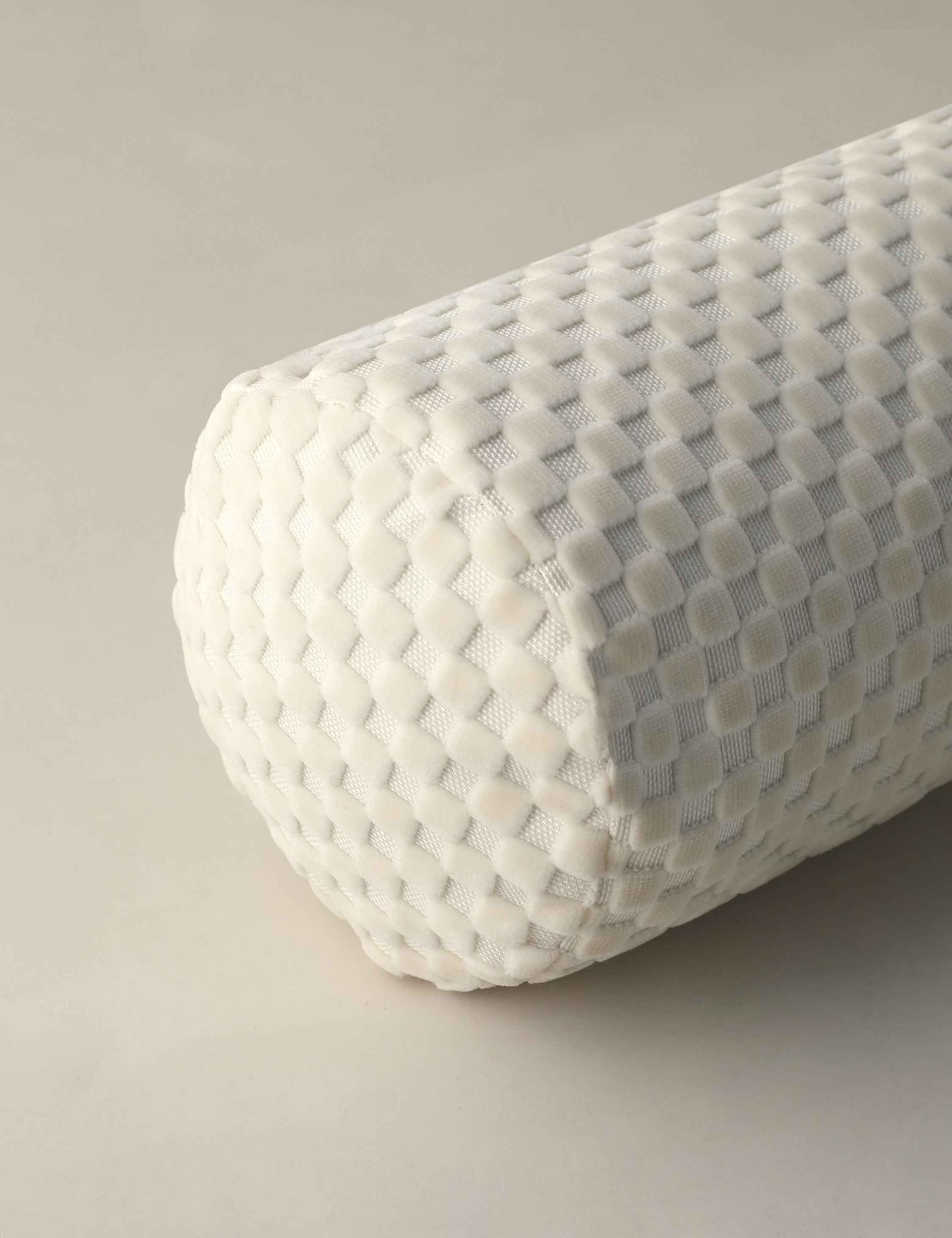 Bello Bolster Pillow | Hi-Lo Checker Velvet, Oversized Accent