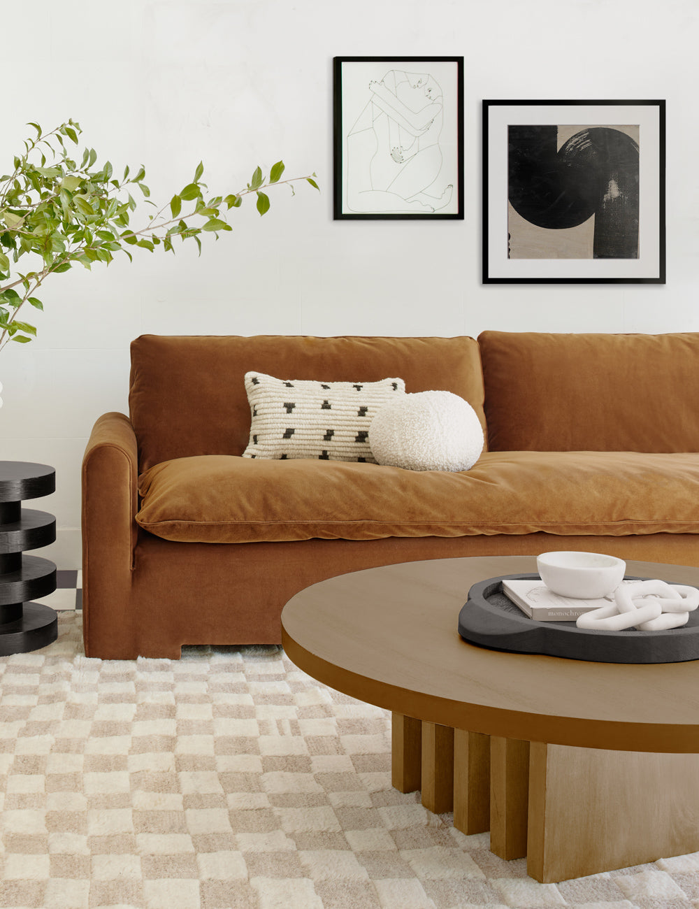 Dara Decorative Pillow | Wool-Blend, Organic Dot Motif