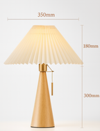 HikariHolz: Minimalist LED Table Lamp with Wooden Base & Fabric Shade – Ideal for Nightstand & Reading Nook