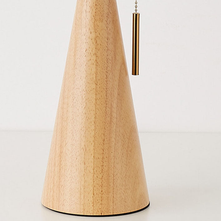 HikariHolz: Minimalist LED Table Lamp with Wooden Base & Fabric Shade – Ideal for Nightstand & Reading Nook
