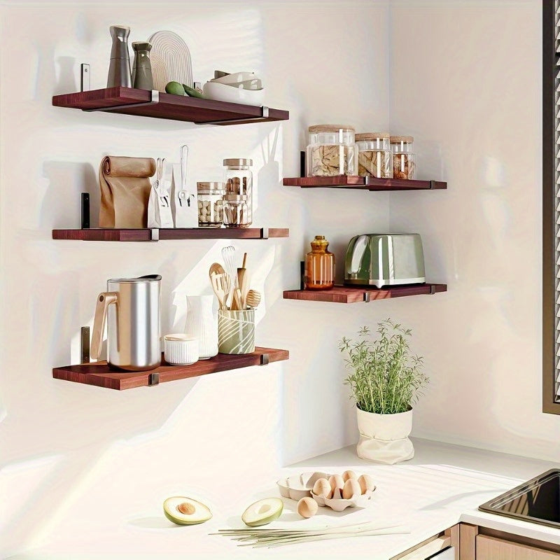 WoodElegance: Decorative Wall Shelf – Stable, Modern & Hanging in Vintage Look for Bathroom & Bedroom