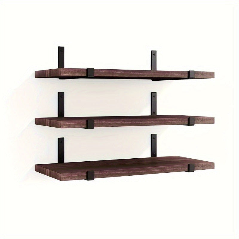 WoodElegance: Decorative Wall Shelf – Stable, Modern & Hanging in Vintage Look for Bathroom & Bedroom