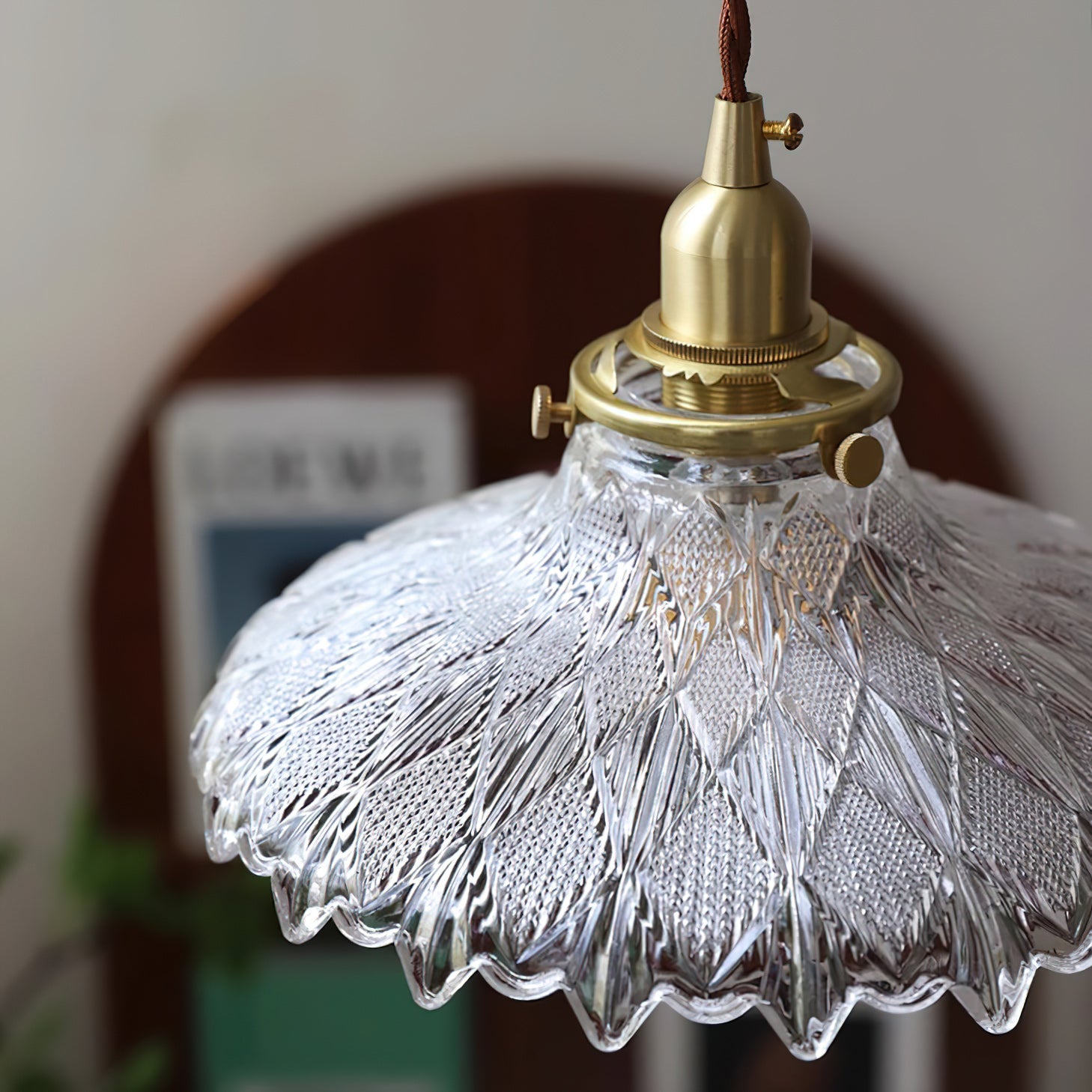 Homdia Brass and Glass Pendant Lamp