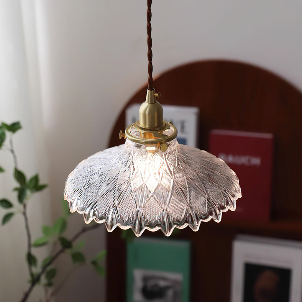 Homdia Brass and Glass Pendant Lamp