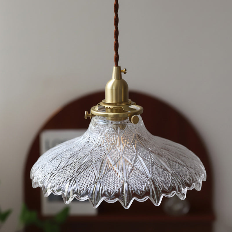 Homdia Brass and Glass Pendant Lamp
