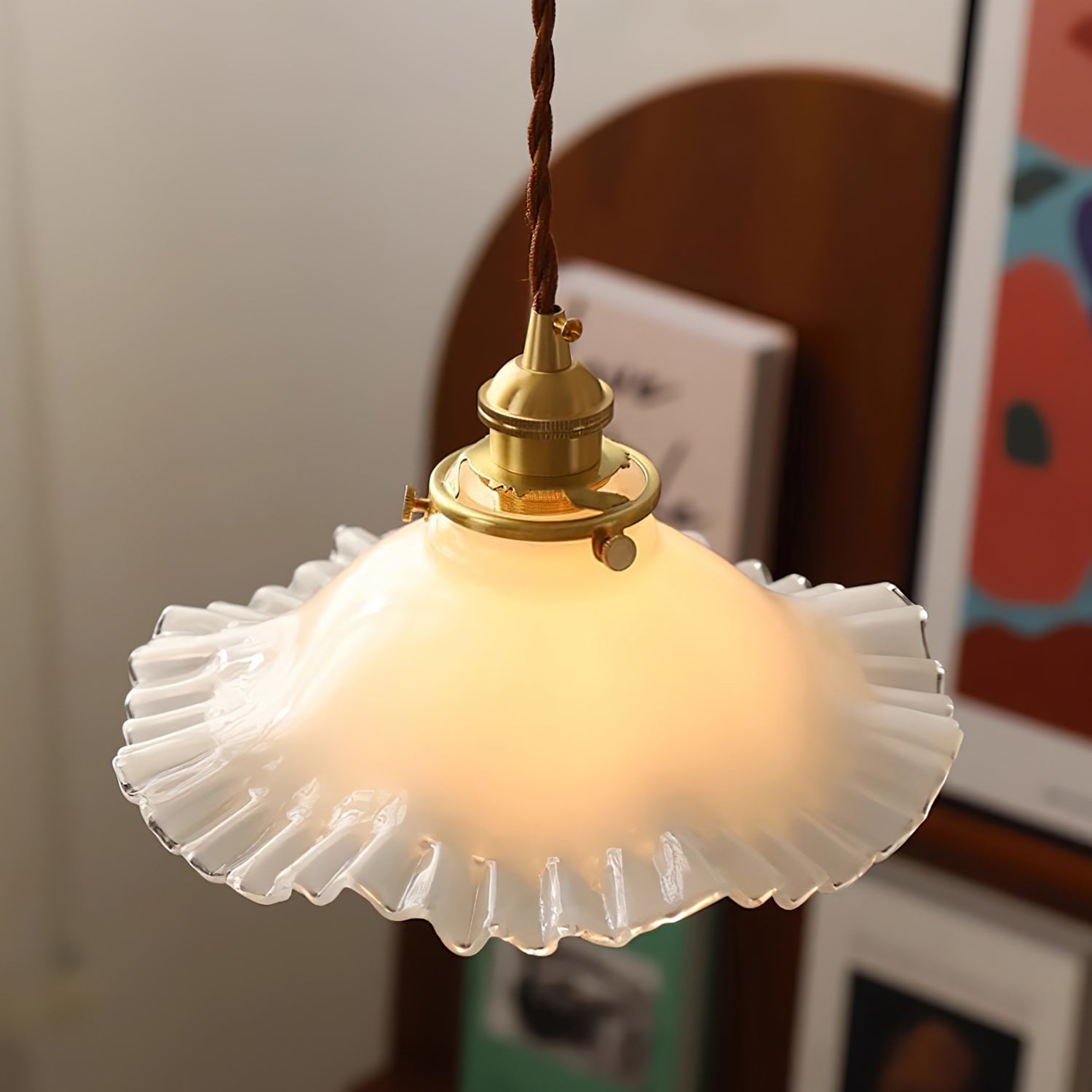 Homdia Brass and Glass Pendant Lamp