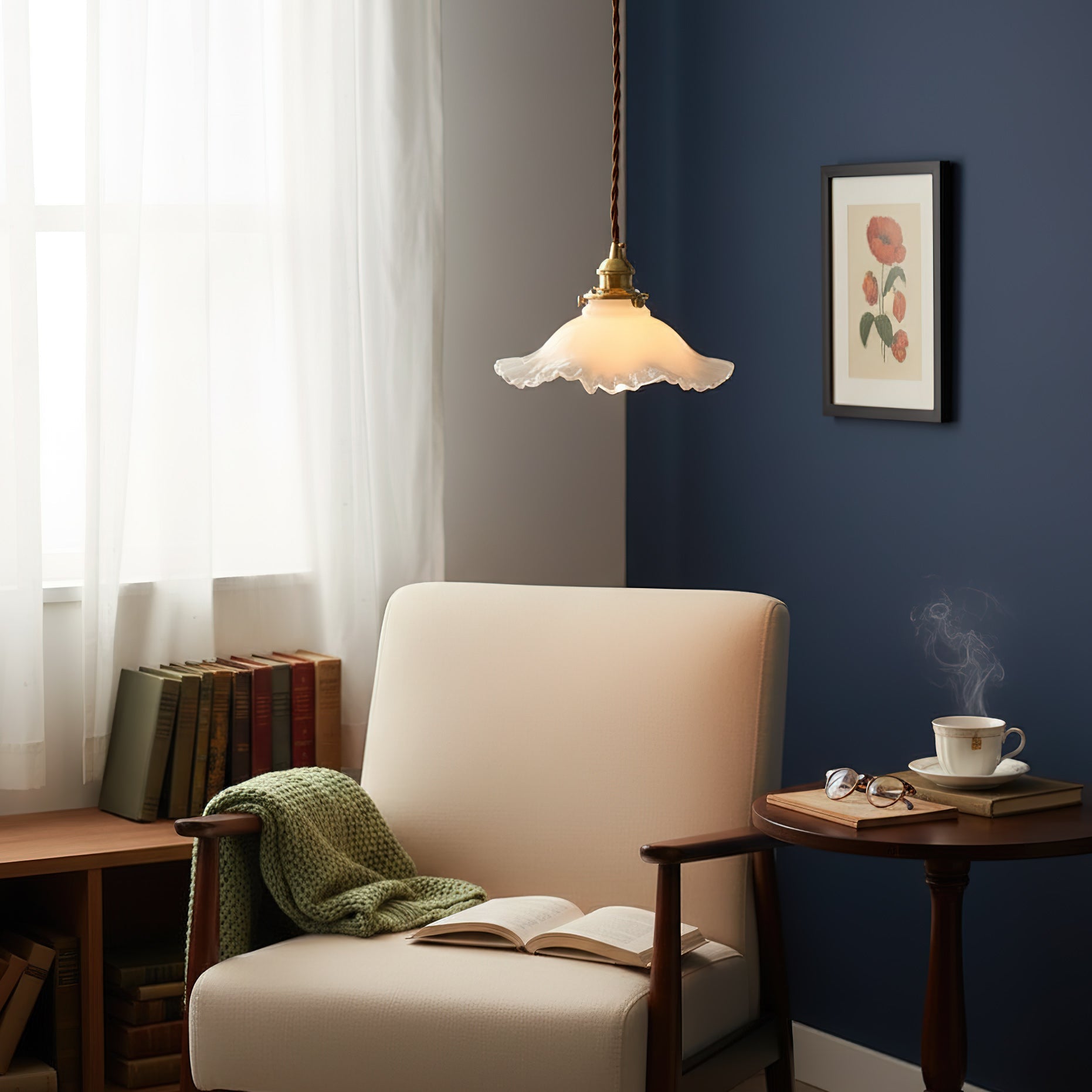 Homdia Brass and Glass Pendant Lamp