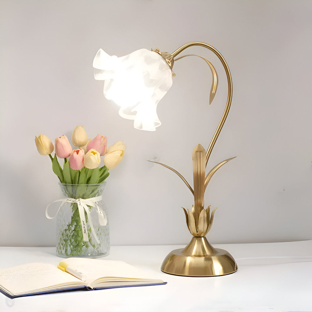 Talia - Antique Table Lamp French Design with Floral Pattern