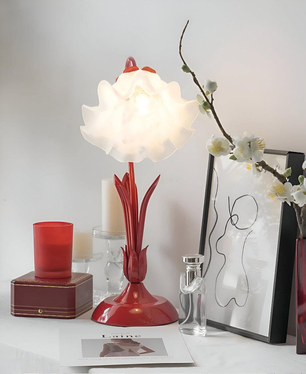 Talia - Antique Table Lamp French Design with Floral Pattern