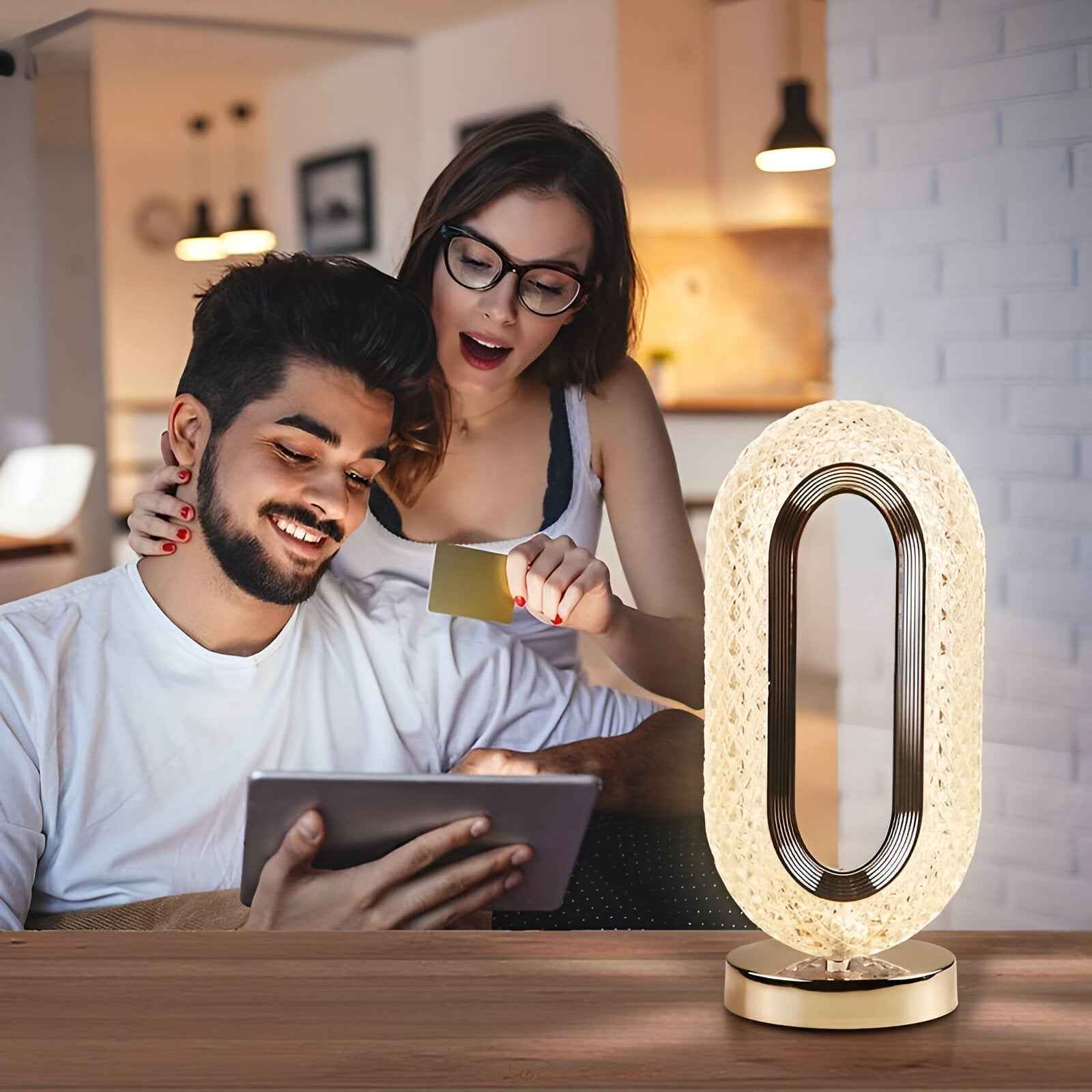 Bela Crystal Table Lamp | Touch Dimmable, Rechargeable