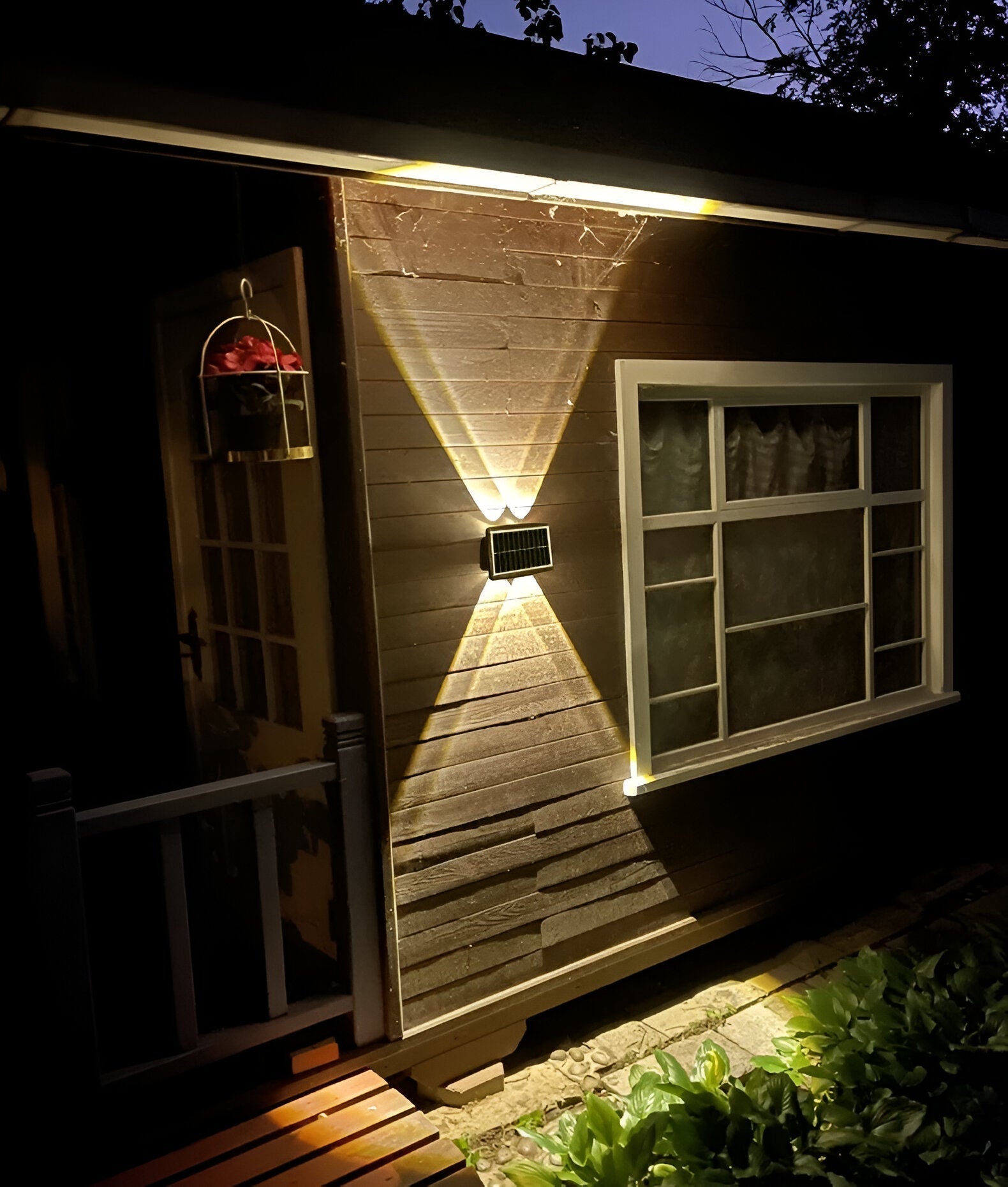 Auristia - Waterproof LED Solar Wall Lamp for Outdoors with Upward and Downward Lighting