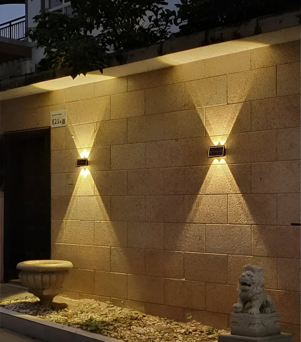 Auristia - Waterproof LED Solar Wall Lamp for Outdoors with Upward and Downward Lighting