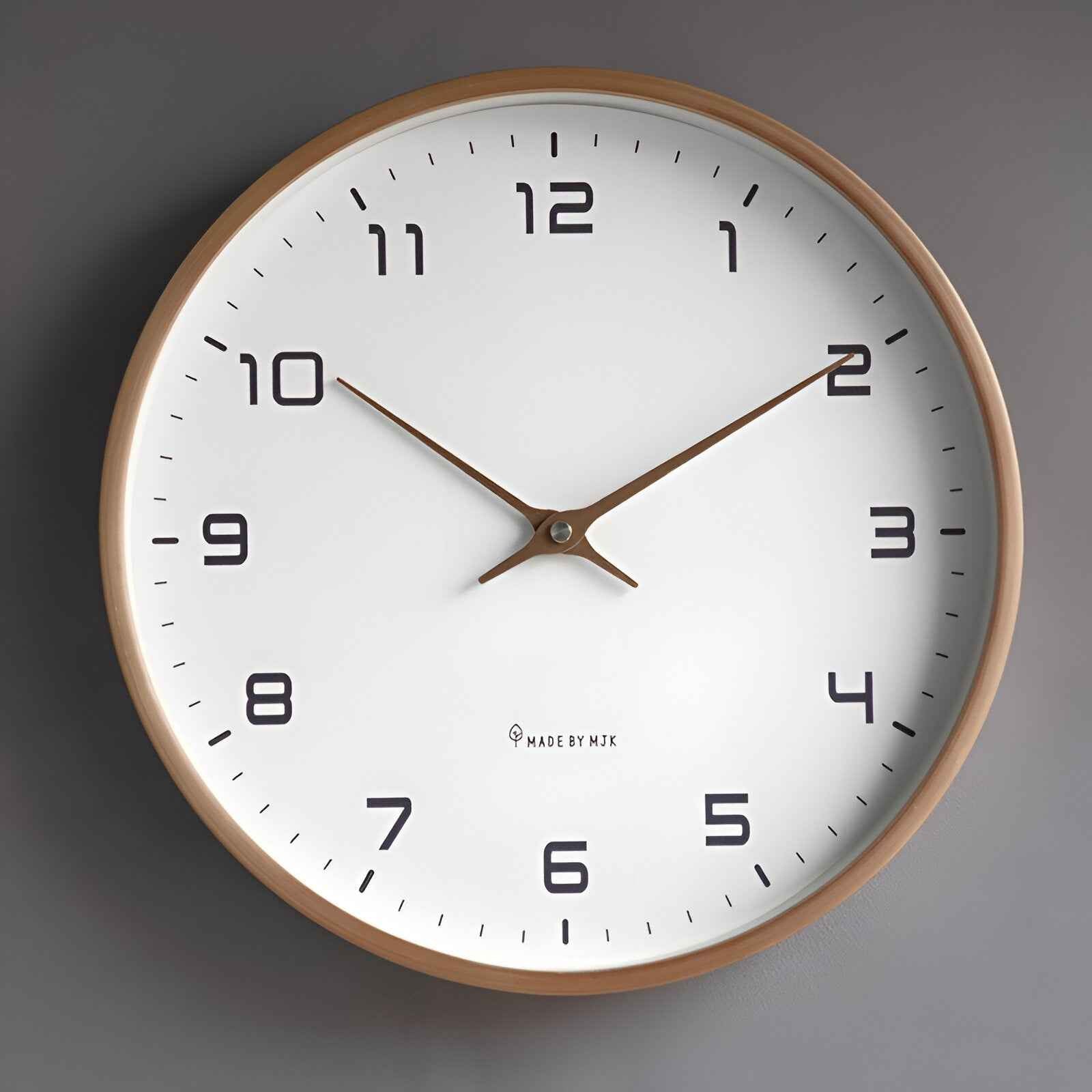 Nori Wall Clock | Silent Quartz, Natural Wood Frame