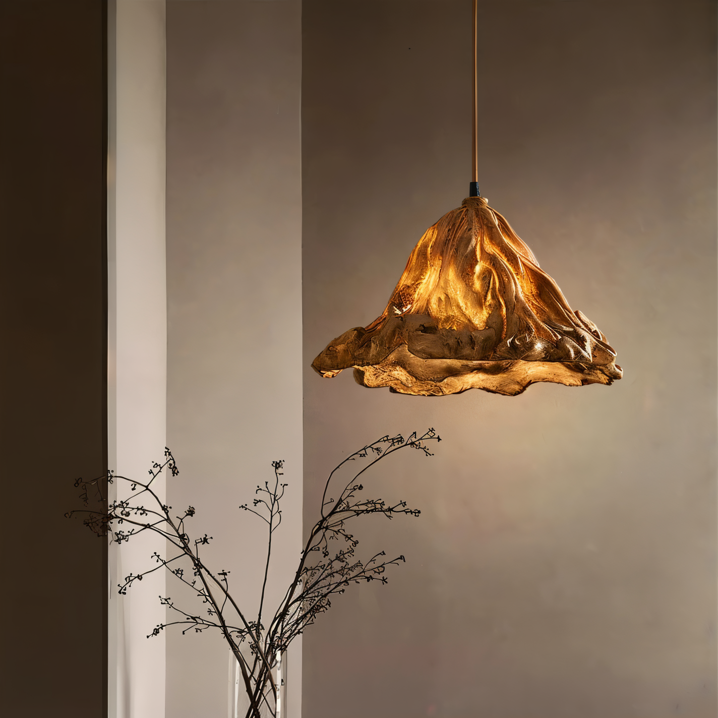 Cirenna - Artistic Hanging Lamp of Synthetic Resin with Volcanic Design